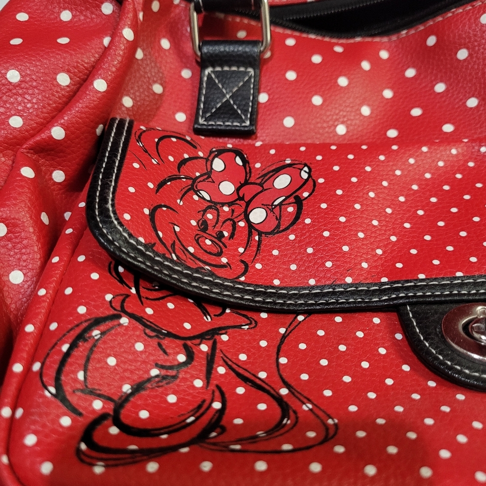 Disney Parks Red with White Polka Dots Minnie Mouse Purse - Picture 6 of 7